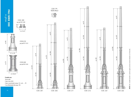 Pali serie 200 in ghisa